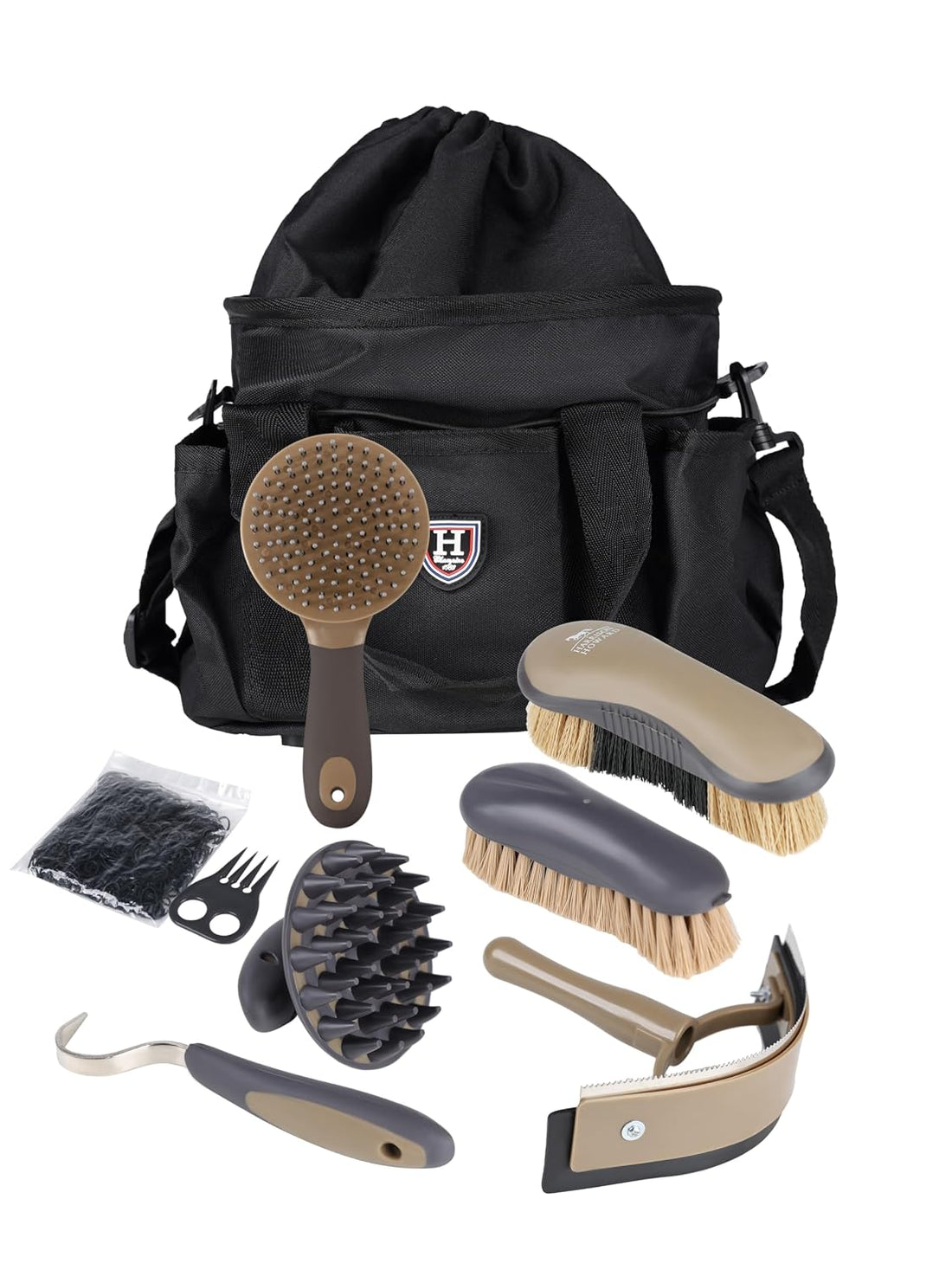 Harrison Howard Horse Grooming Brushes Kit 7 pieces with Organizer