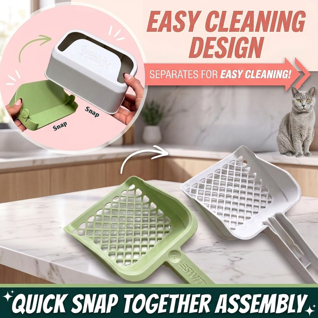 Sprinkle & Sweep Speed Sifter Switch Cat Litter Scooper