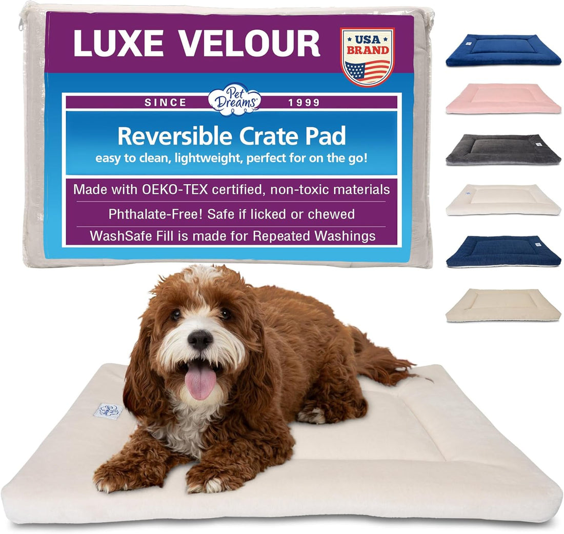 Pet Dreams Dog Crate Pad - Washable Kennel Mat