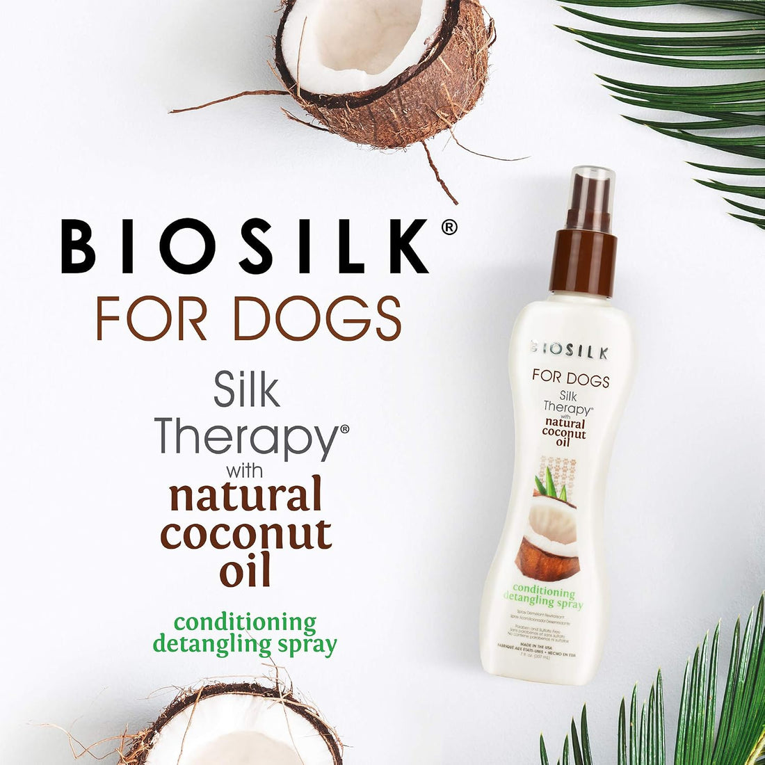BioSilk Silk Therapy Conditioning Detangling Spray for Dogs