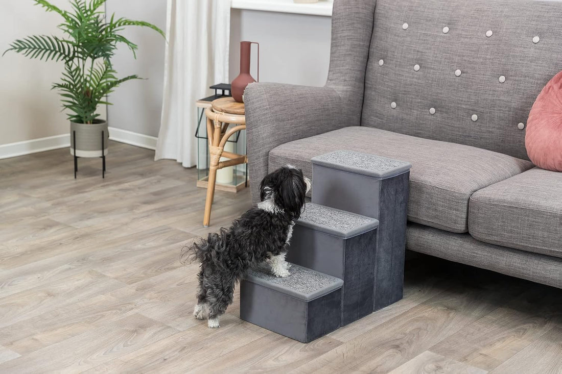 TRIXIE 3-Step Velour Pet Stairs