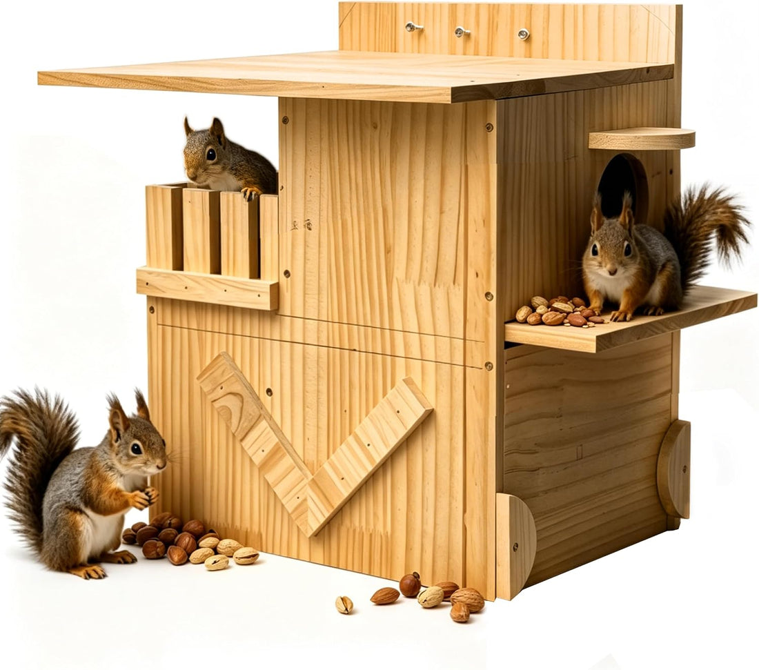 Extra-Large 3-Chamber Squirrel Nesting Box with Dual Platforms