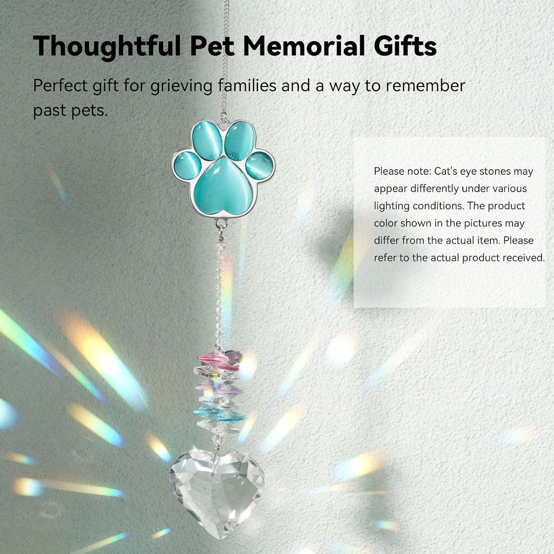 Pet Memorial Suncatcher - Dog Memorial Gifts, Pet Loss Sympathy