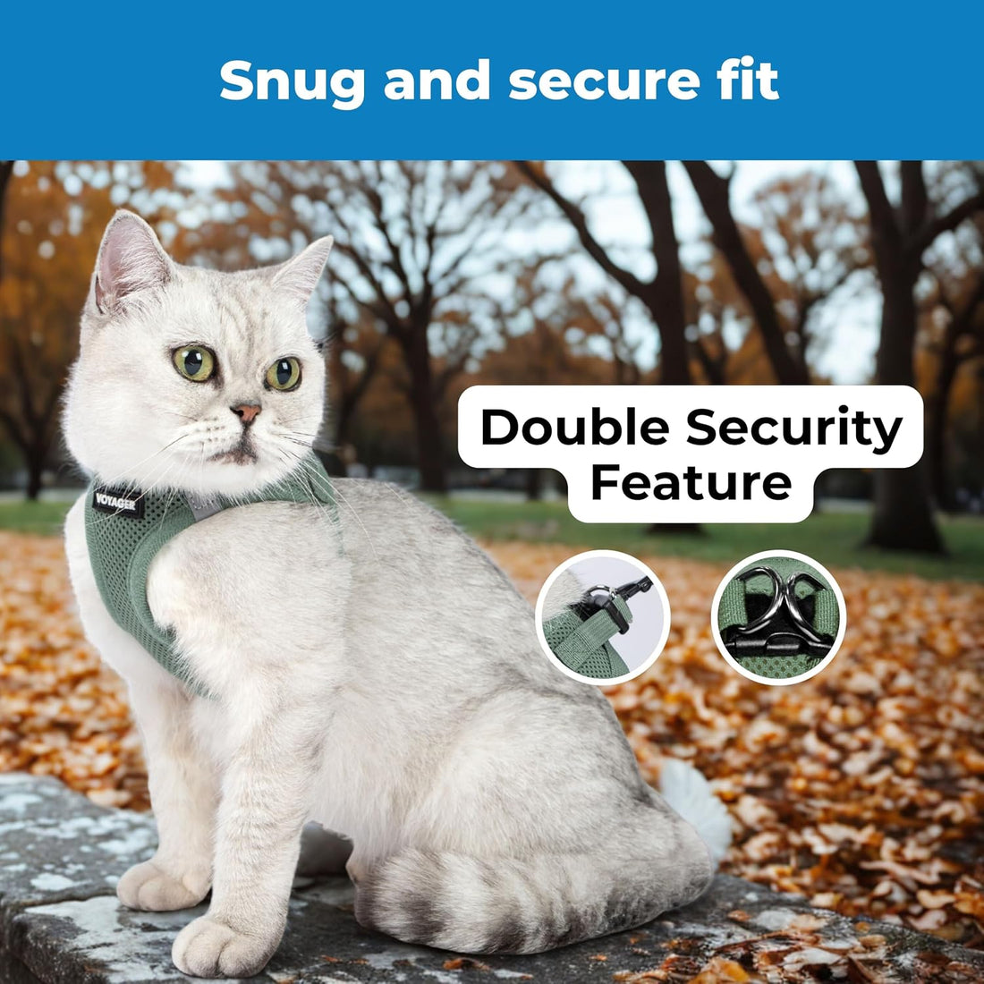Voyager Step-in Air Cat Harness & Leash Set - Moss Green, XS