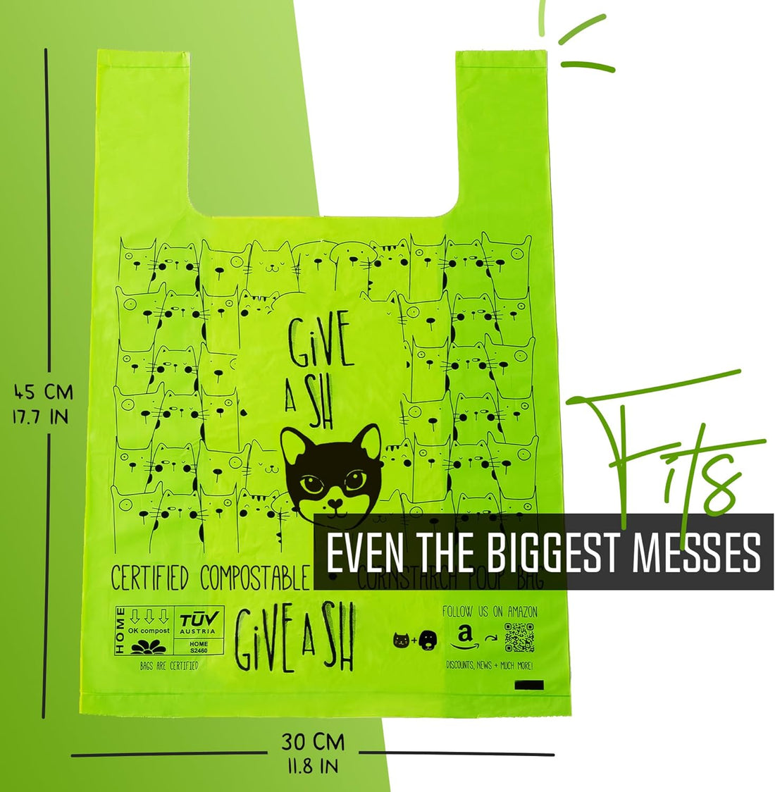Certified Home Compostable Cat Litter Bags For Poop - 10% to Charity