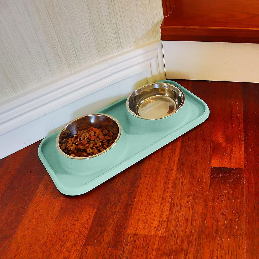 L.D.Dog Cat Food Bowls, Cat Bowls Non-Skid and Non-Spill Silicone