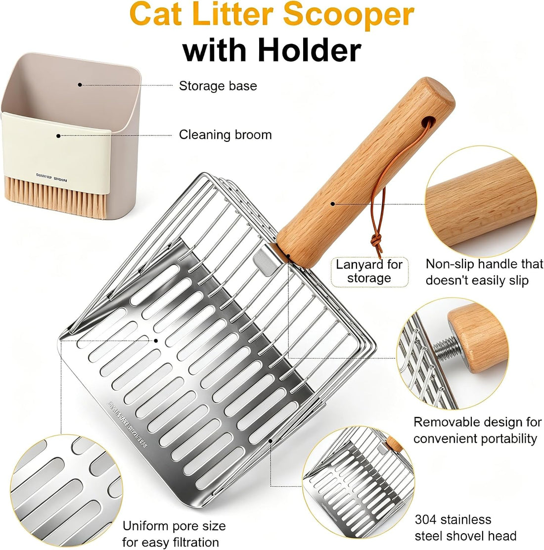 Dreamoon Cat Litter Scoop with Holder