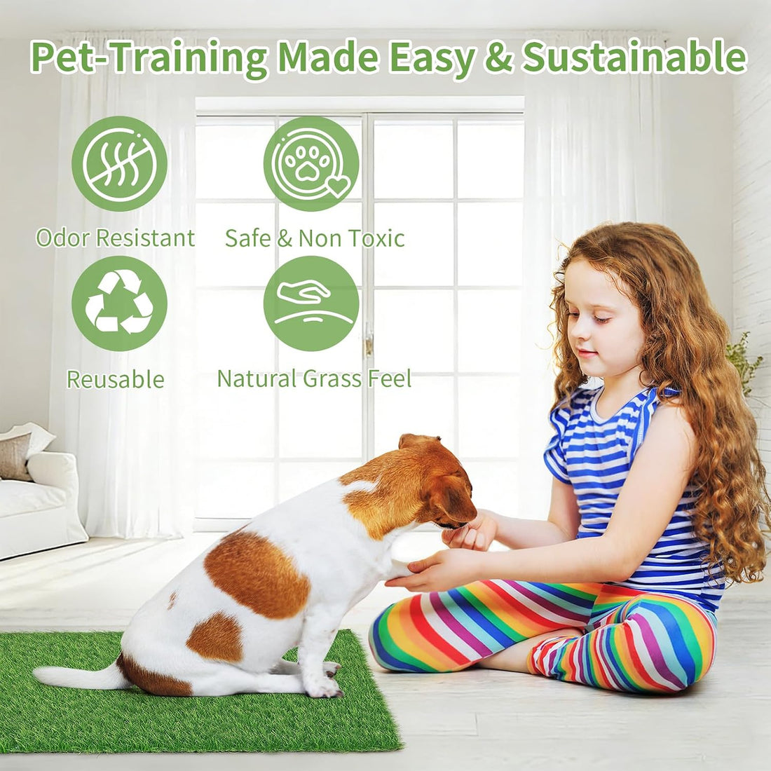 STARROAD-TIM 30 x 20 inches 2 Pack Fake Grass Pee for Dogs Artificial