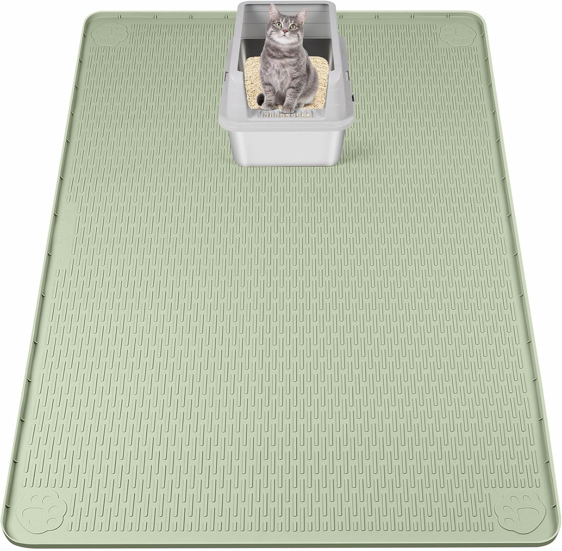 Silicone Cat Litter Mat for Litter Box 40”x28” Large Cat Mat