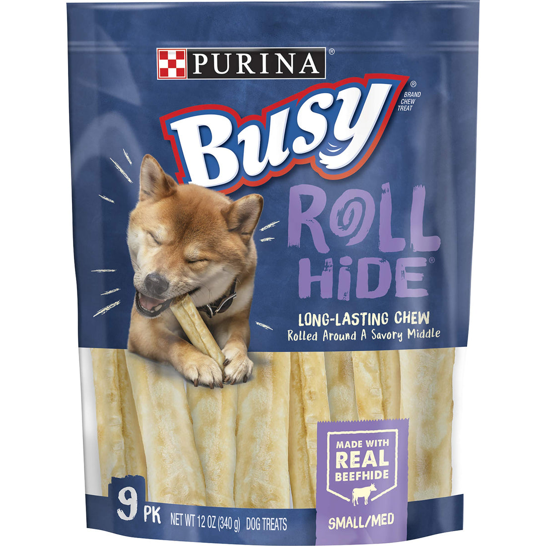 Purina Busy Rawhide Small/Medium Breed Dog Bones, Rollhide