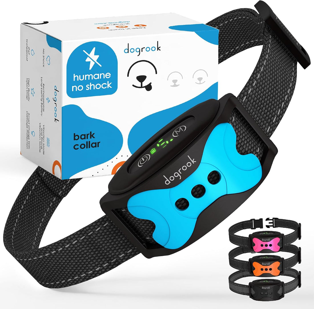 Dogrook Humane No Shock Rechargable Beep & Vibration Bark Collar