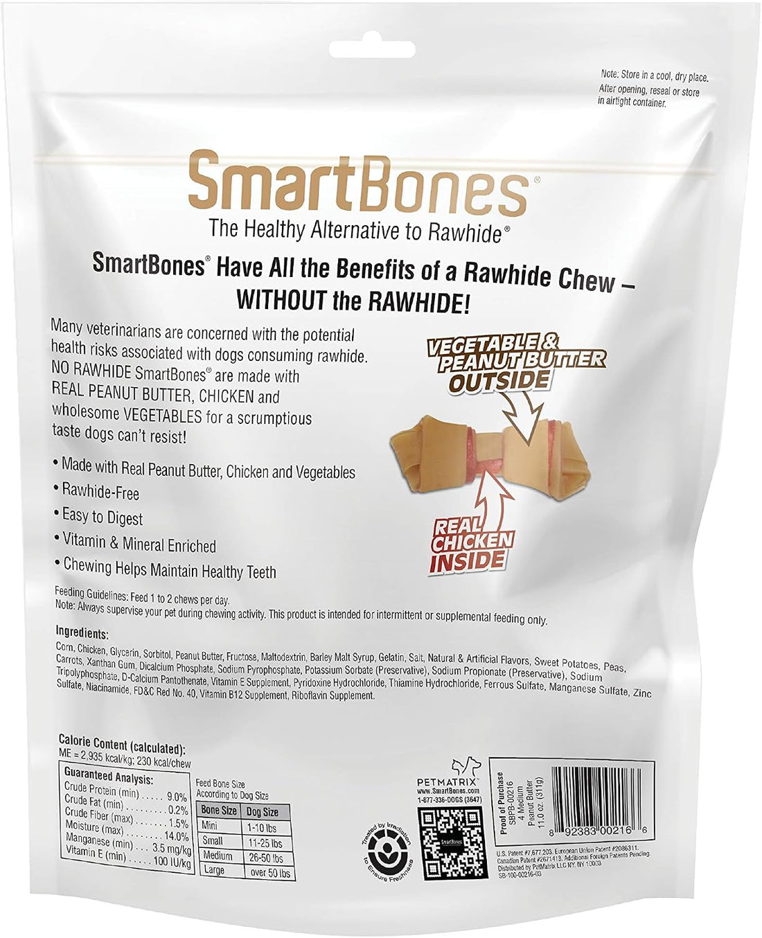 SmartBones Medium Bones With Real Peanut Butter Rawhide-Free Chews