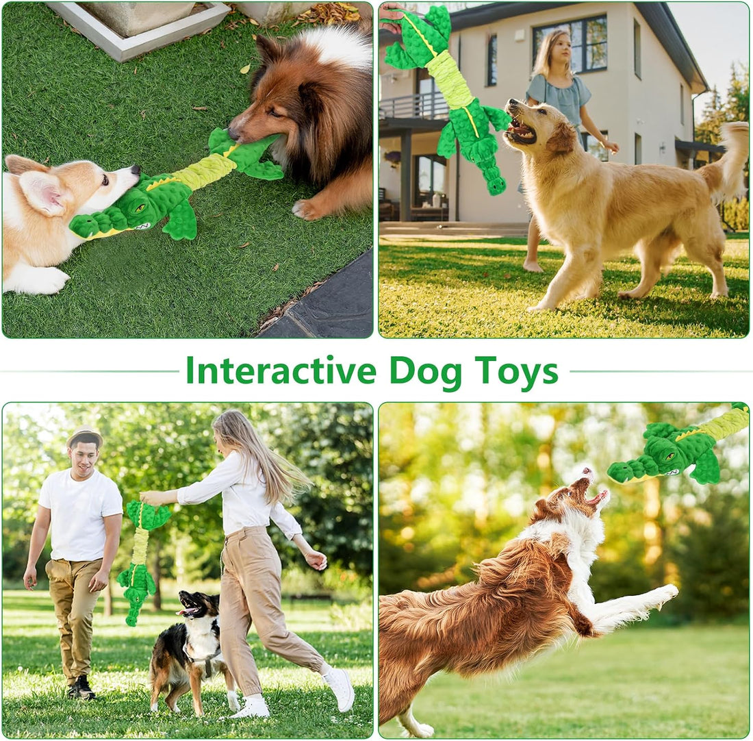 Letsmeet Large Squeaky Alligator Dog Toys
