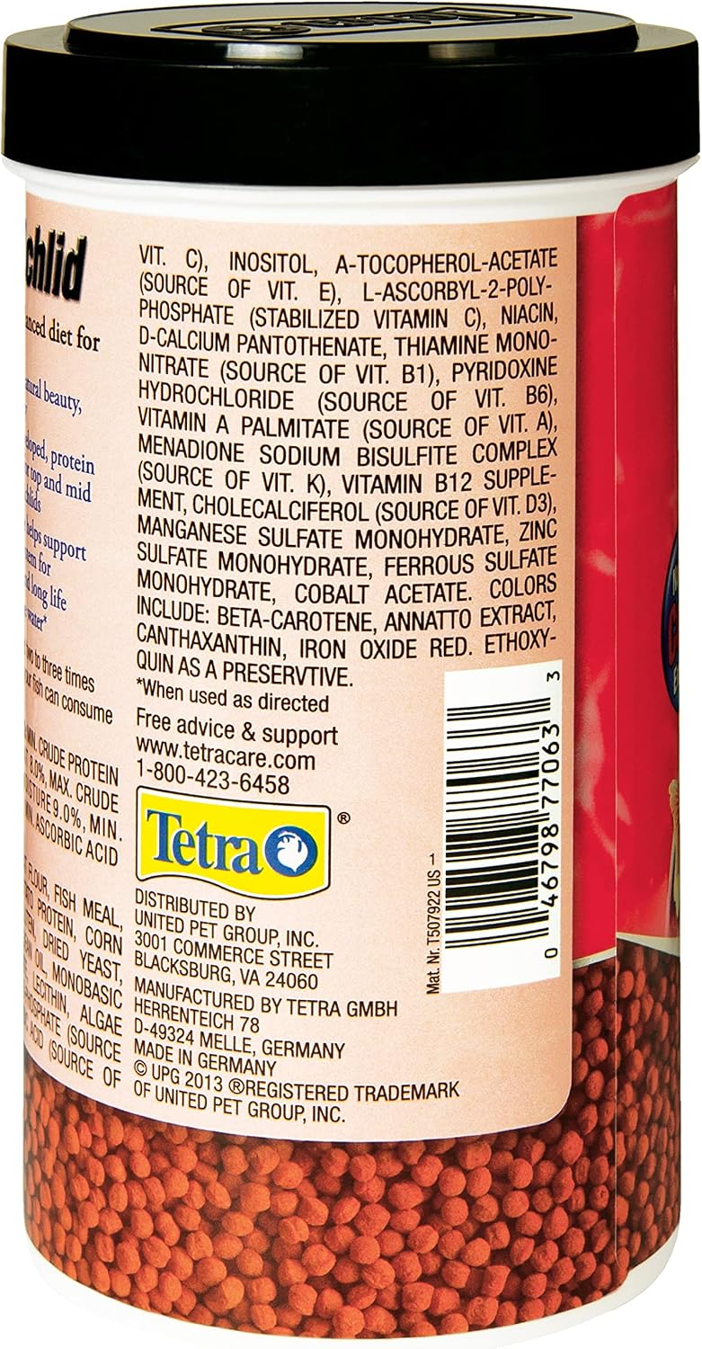 Tetra Cichlid Floating Cichlid Pellets Fish Food, 6 oz