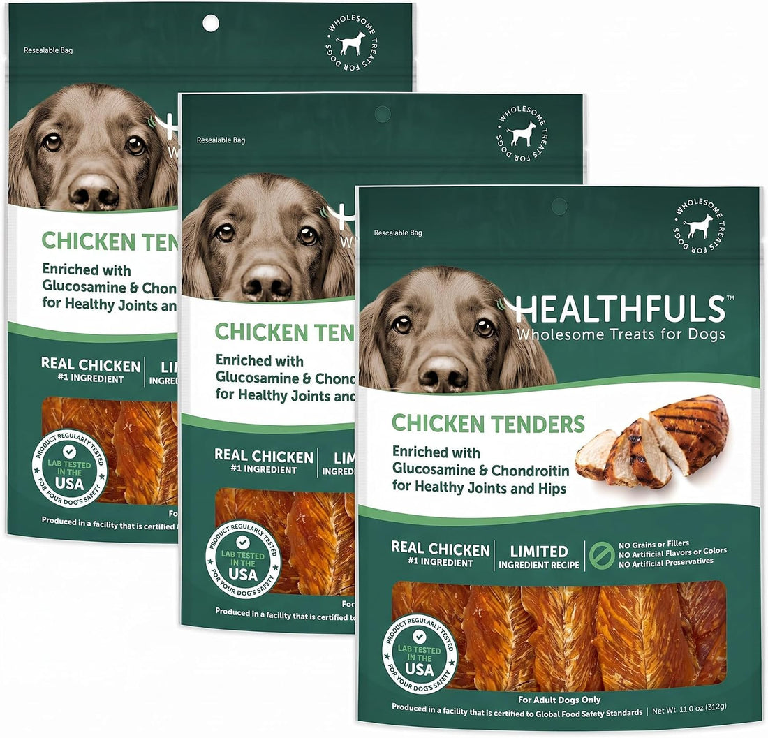 HEALTHFULS Chicken Tenders Dog Treats with Glucosamine & Chondroitin