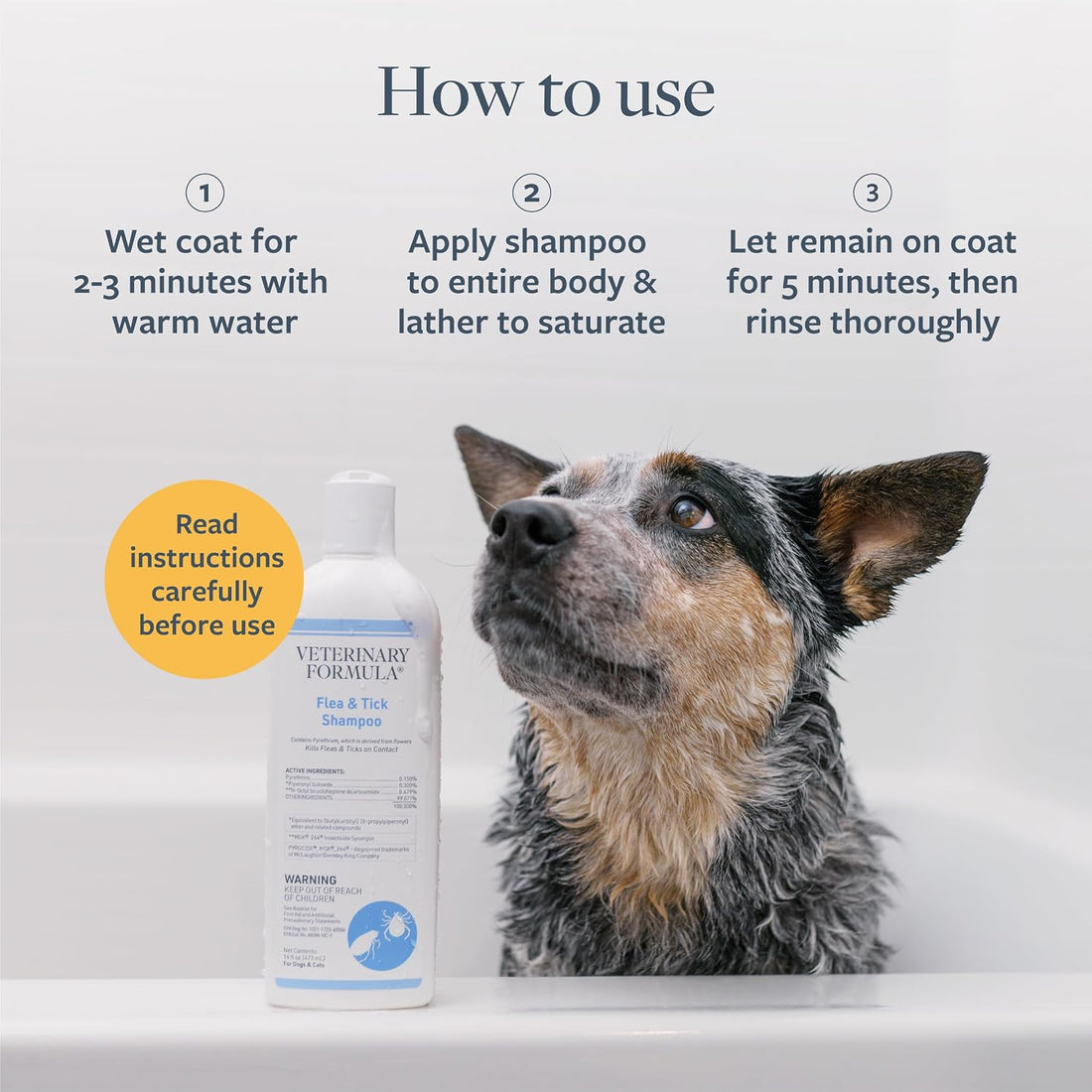 Veterinary Formula Flea and Tick Shampoo for Dogs and Cats, 16 oz