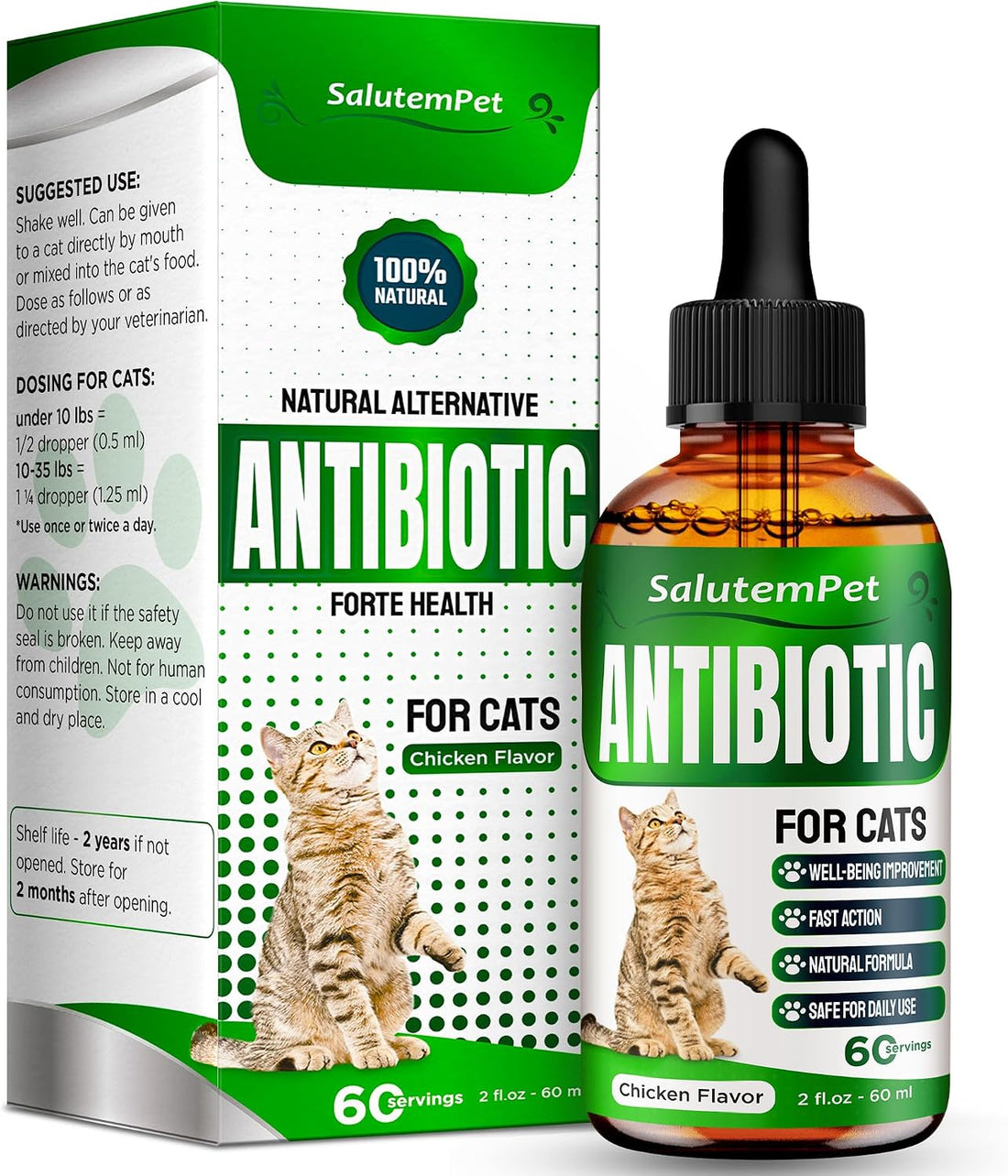 Cat Antibiotic for Infections, UTIs, Respiratory Moments, Cold