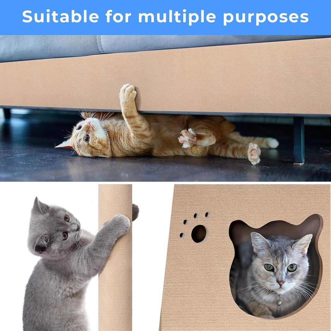 Cat Carpet remnants Cat Scratching Mat Trimmable Self-Adhesive Carpet