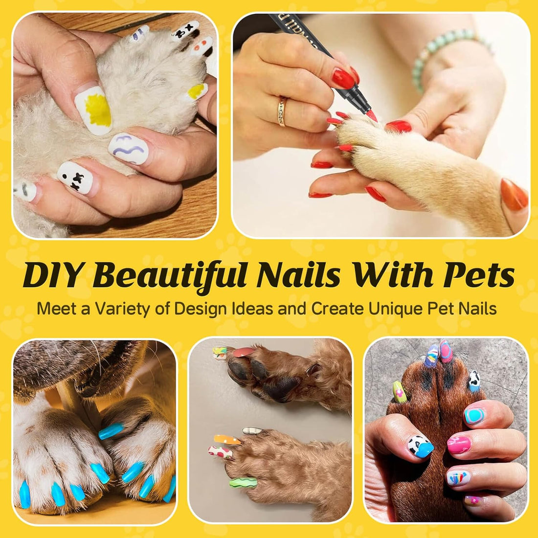 Cherocito Dog Nail Polish Pens Quick Dry,12 Colors Safe Dog Nail