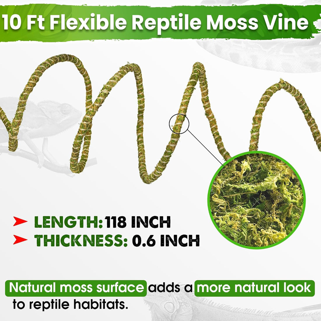 Duspro 10FT Reptile Vines for Climbing, Bendable Branch for Reptile