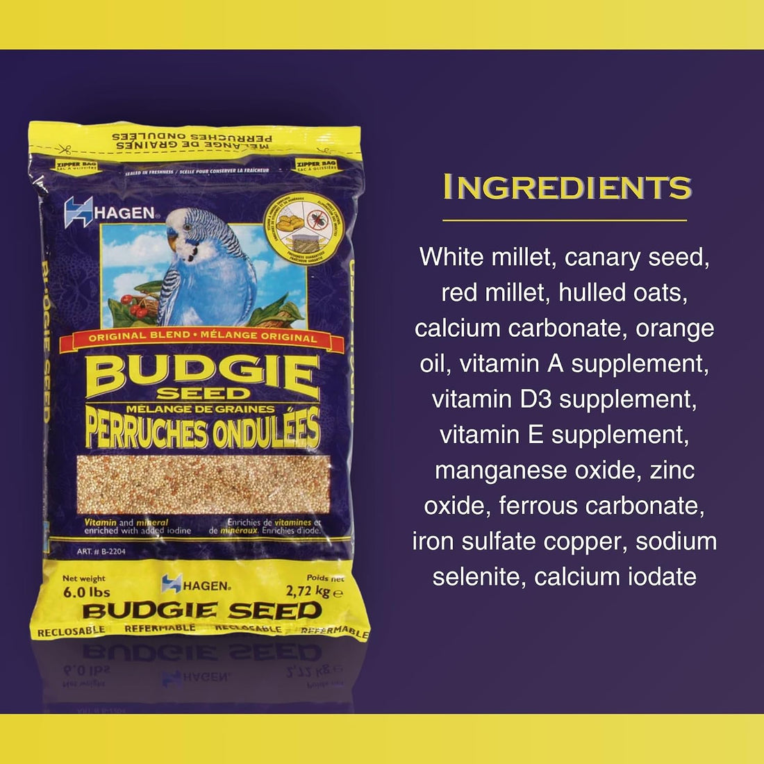 Hagen Parakeet/Budgie Staple White Millet Bird Seed – Premium Blend