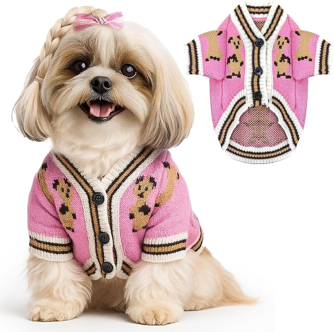 ABRRLO Small Dog Sweaters Cardigans Clothes for Small Medium Dogs Boy