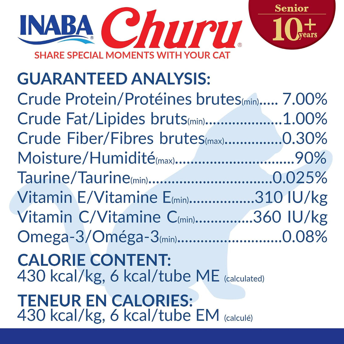INABA Churu for Senior 10+, Creamy Lickable Cat Treats with Taurine