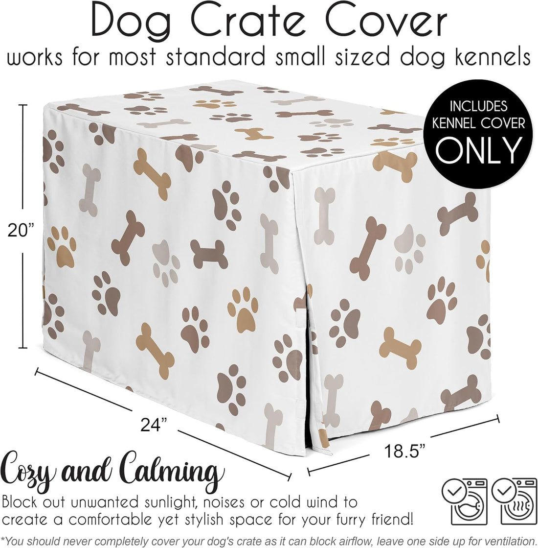 Sweet Jojo Designs 24in. Small Dog Crate Cover Pet Cage, Kennel Covers