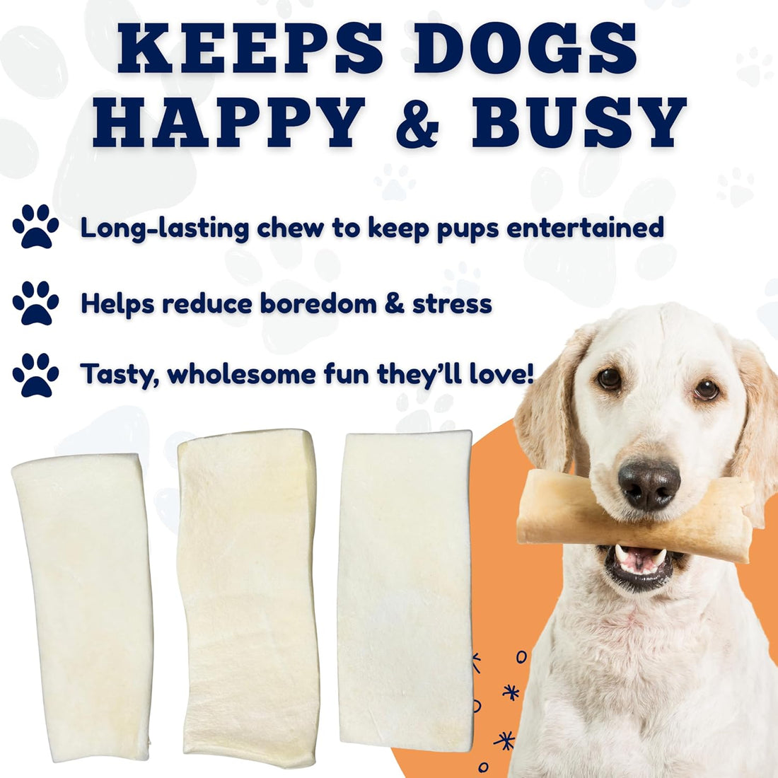 Amazing Dog Treats - Beef Cheek Strips Premium Dog Chew - NO Odor