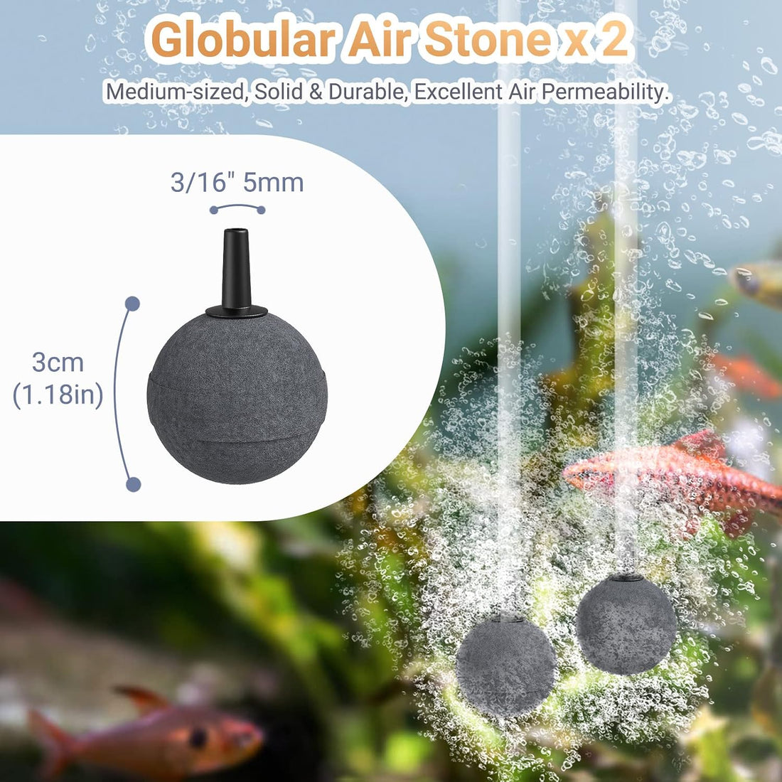 Moonorange Aquarium Air Pump Accessories Kit with Standard Tubing