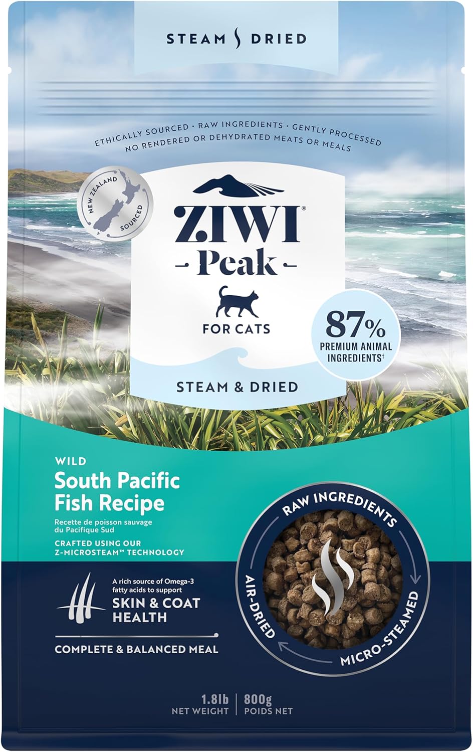 ZIWI Peak Steam & Dried Cat Food, Beef with Southern Blue Whiting