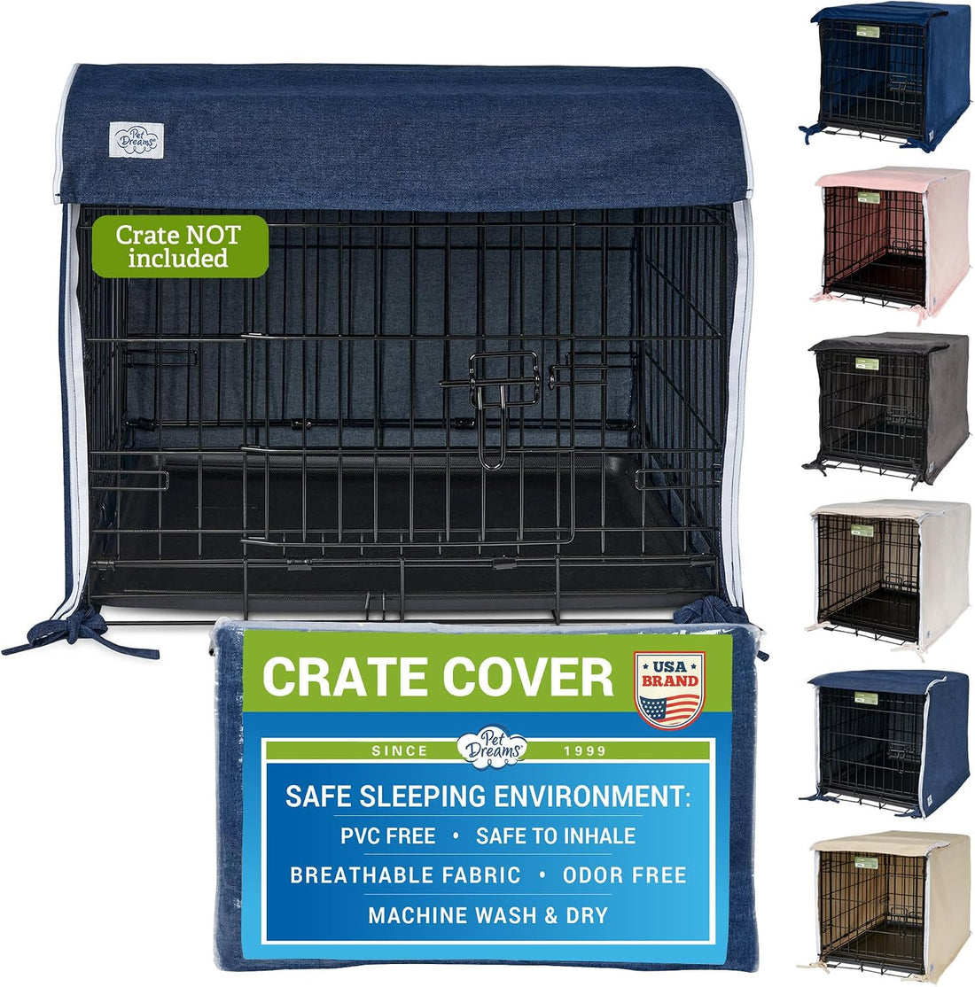 Pet Dreams Dog Crate Cover, Pink, X Small, 18"