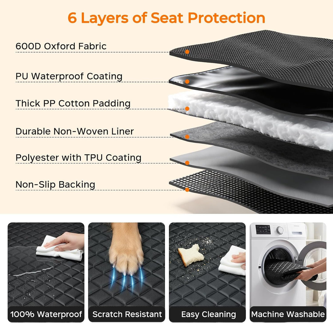 URPOWER Dog Car Seat Cover for Back Seat
