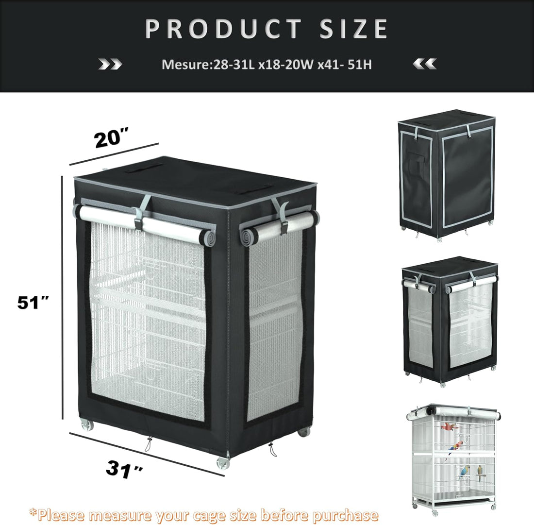 Large Bird Cage Cover - 600D Cage Covers for Night