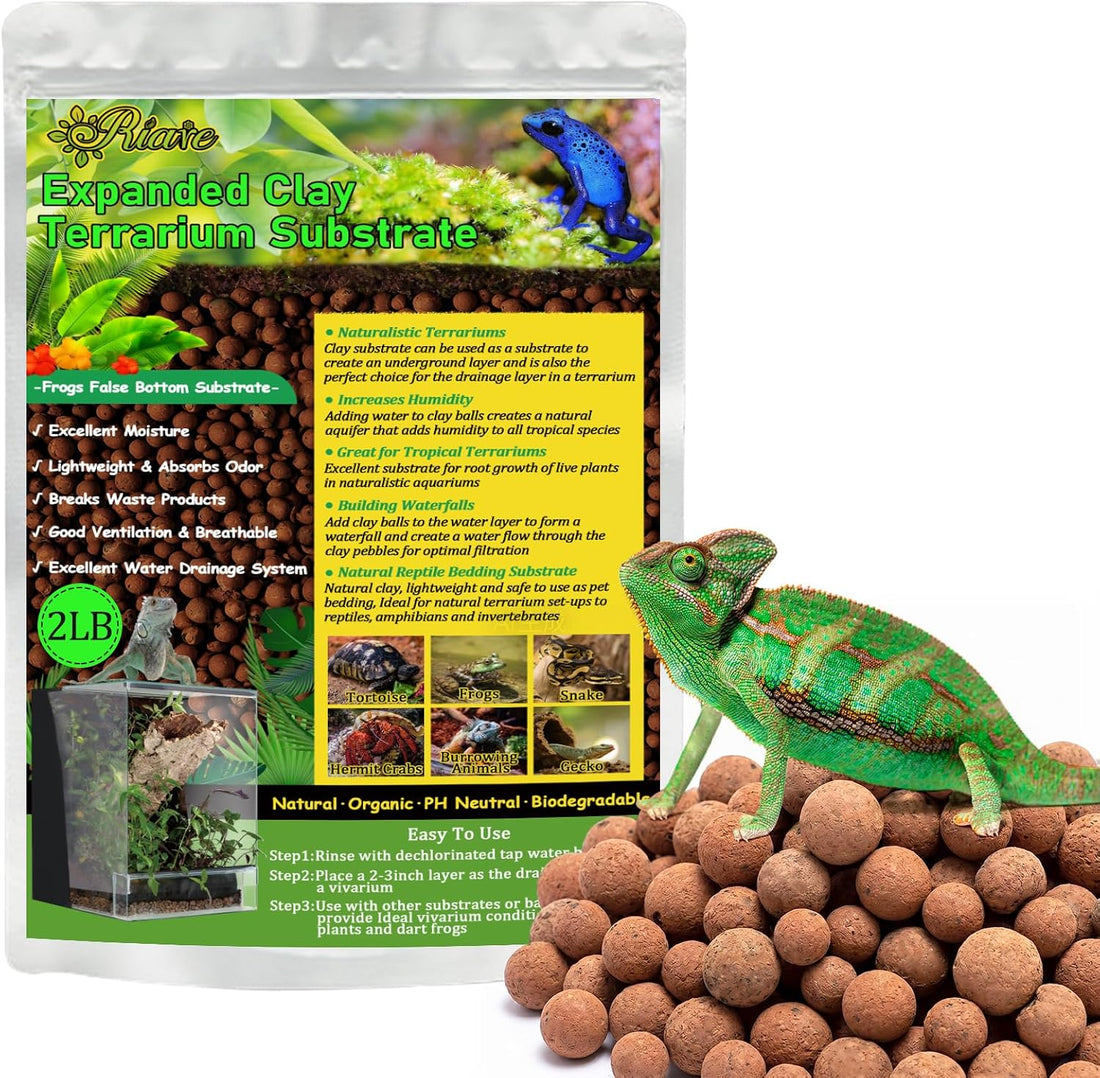 Riare 2LBS Organic Expanded Clay Balls Terrarium Substrate