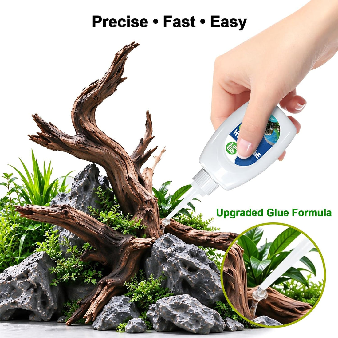 FZONE Aquarium Glue,Liquid Glue for Aquascaping Rocks