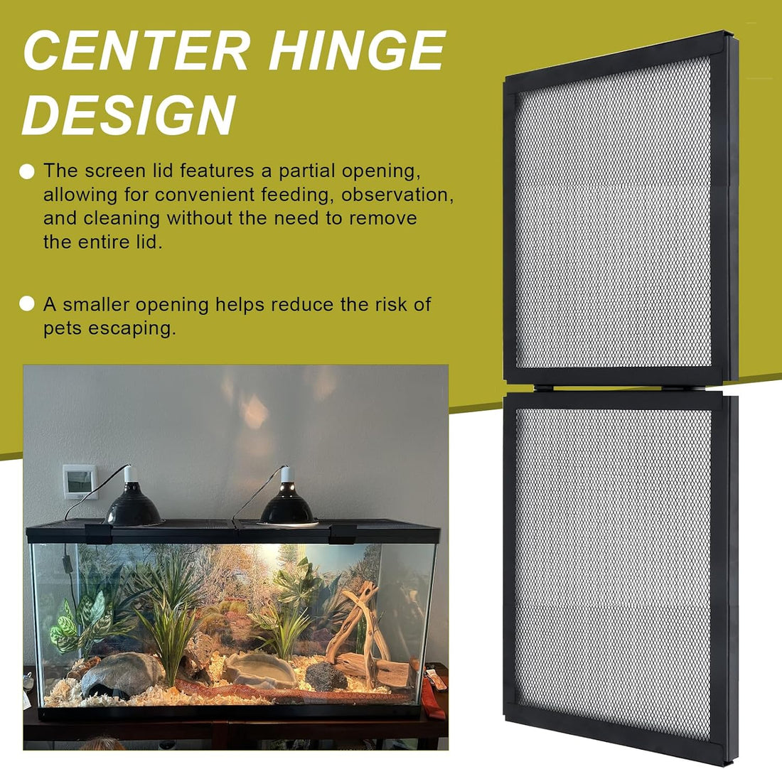 Hinged Screen Cover, Aquarium Lid for 20 Long/29 /37 Gallon Fish Tank