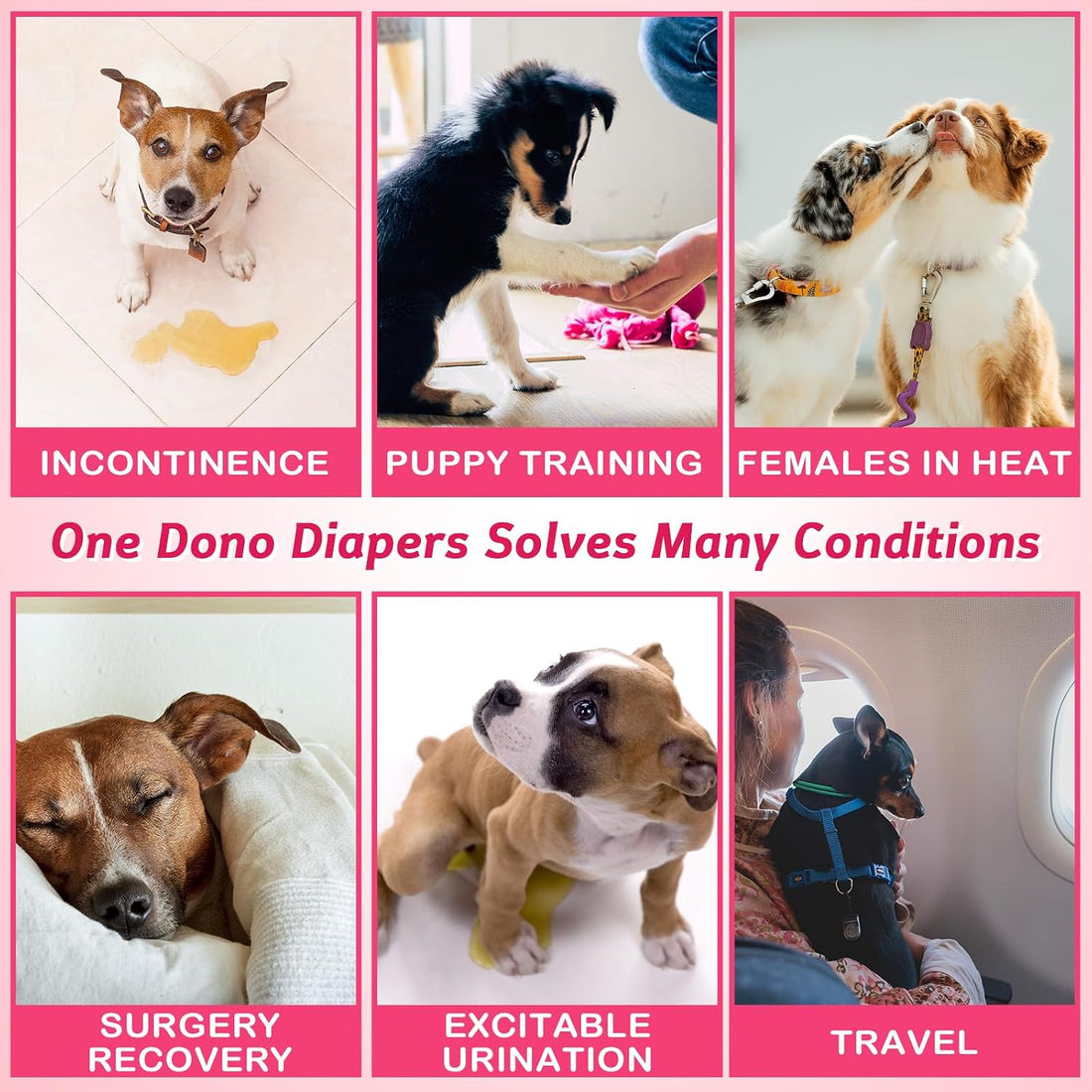 Dono Disposable Pet Diapers for Female Dogs Super Absorbent Soft