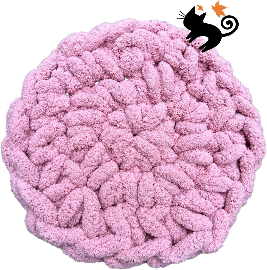 Cat Kneading Mat, Handmade Round Cushion Bed Pad Kittens (Green,M)