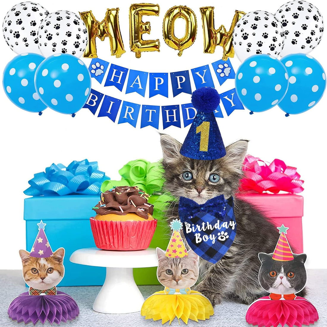 JOTFA Cat Birthday Party Supplies