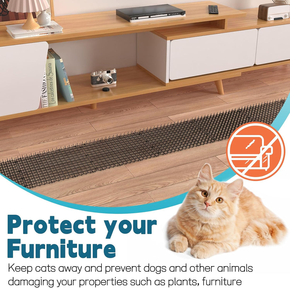 Hmyomina 16 x 13 Inch Cat Scat Mat with Spikes Outdoor/Indoor