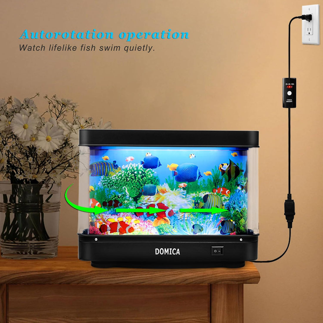 Fake Fish Tank with Moving Fish, Decorative Aquarium Lamp