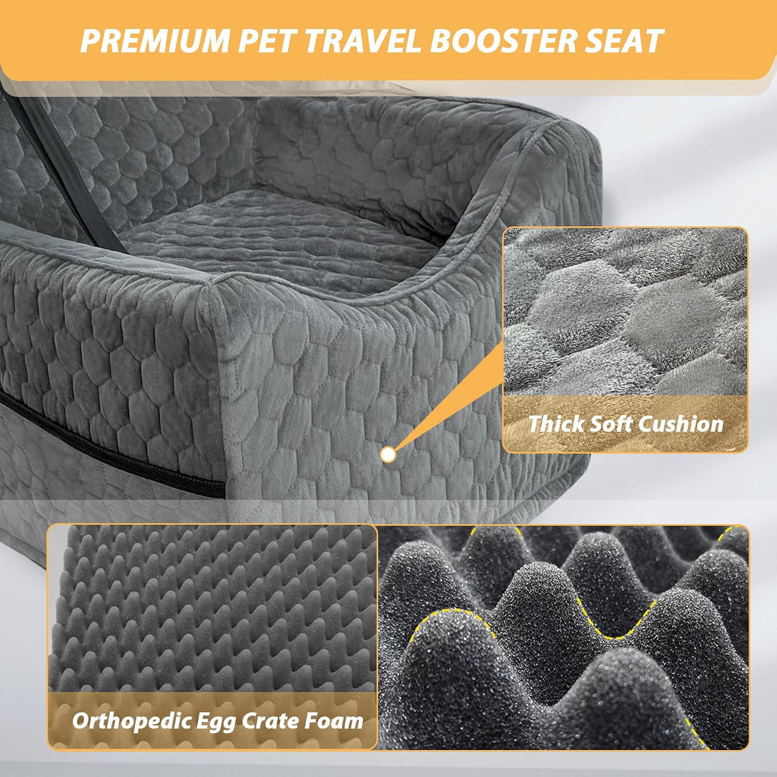 Memory Foam Dog Car Booster Seat