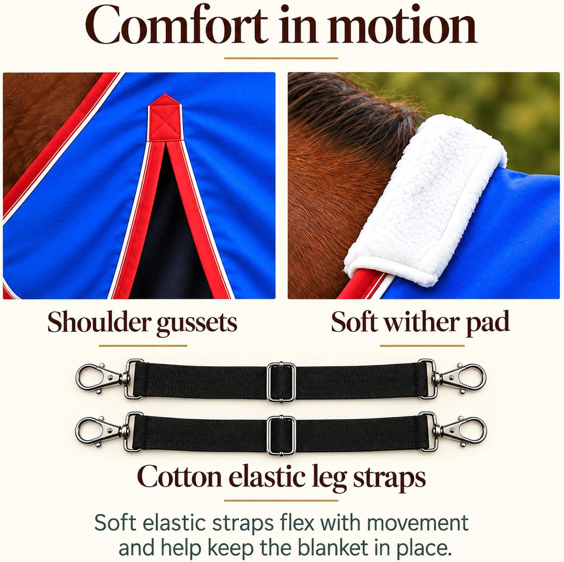 T TEKE Deluxe 1200D Horse Turnout Blanket, 200g Fill