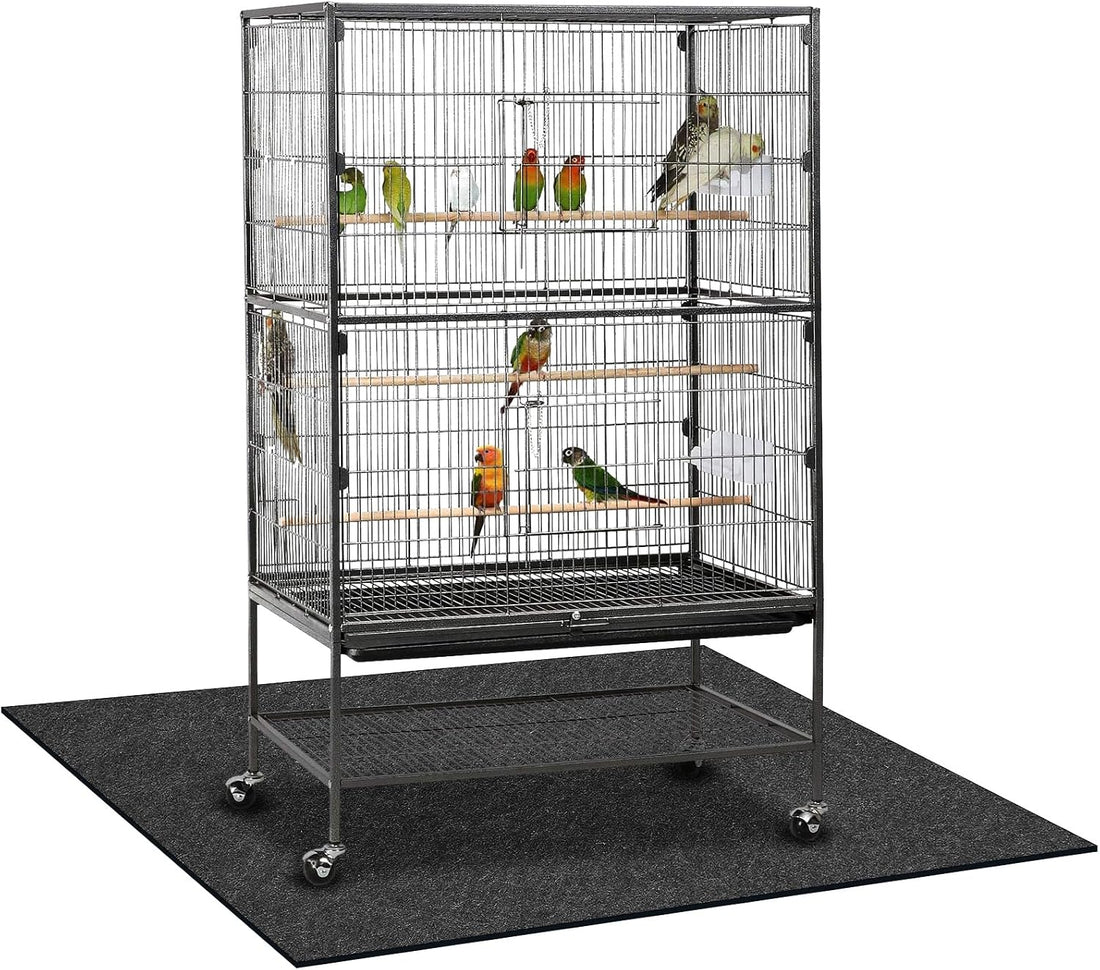 Nuanchu 48 x 48 Inch Large Bird Cage Mat, Under Pet Cage Floor Mat