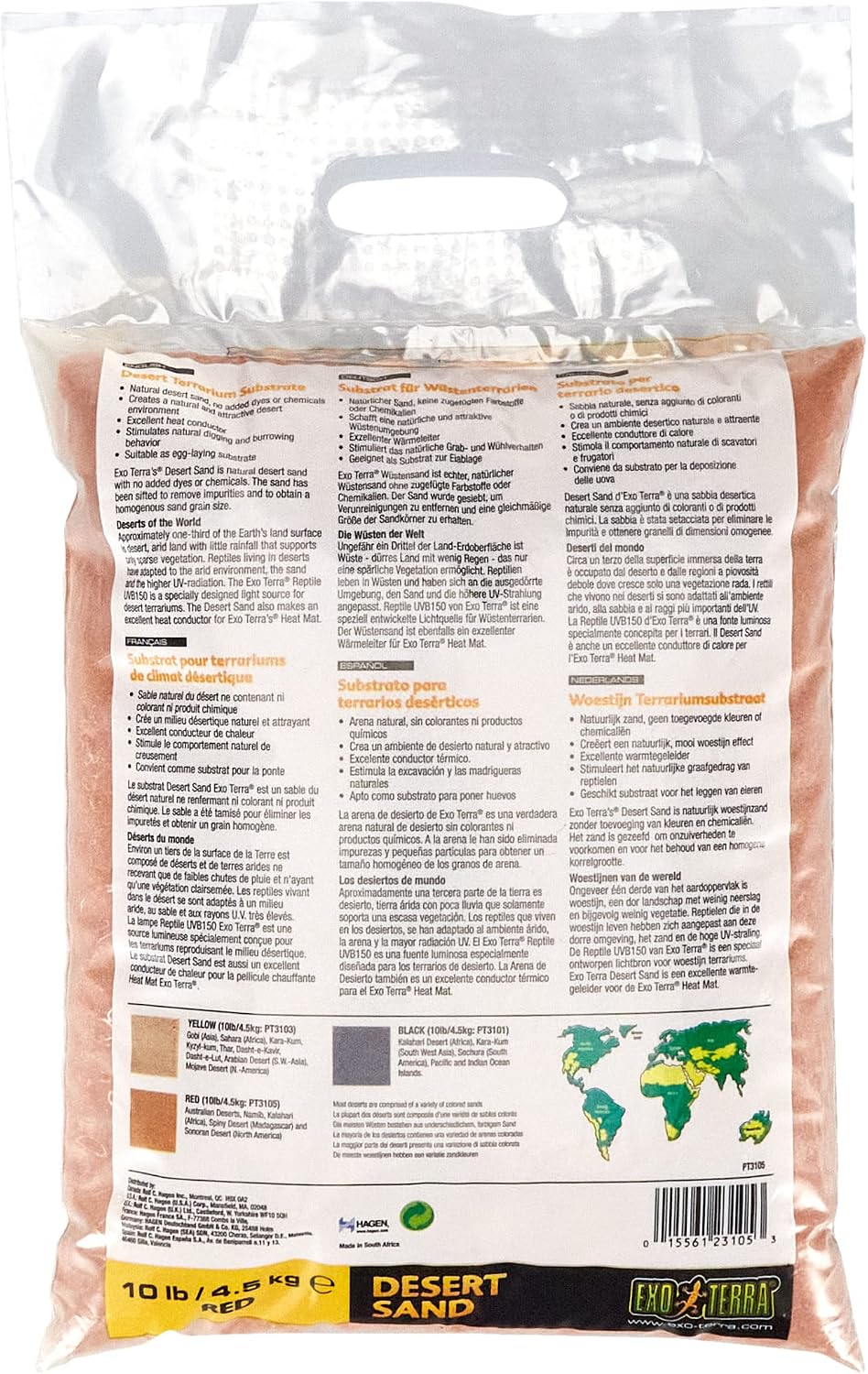 Exo Terra Desert Sand, 10-Pound, Red for All Breed Sizes
