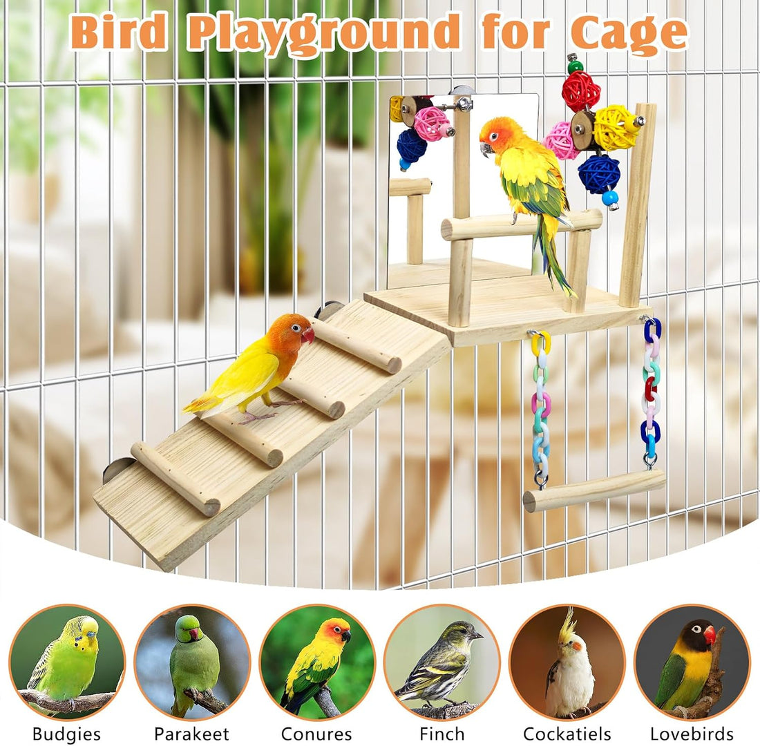 BNOSDM Bird Perch Platform with Mirror