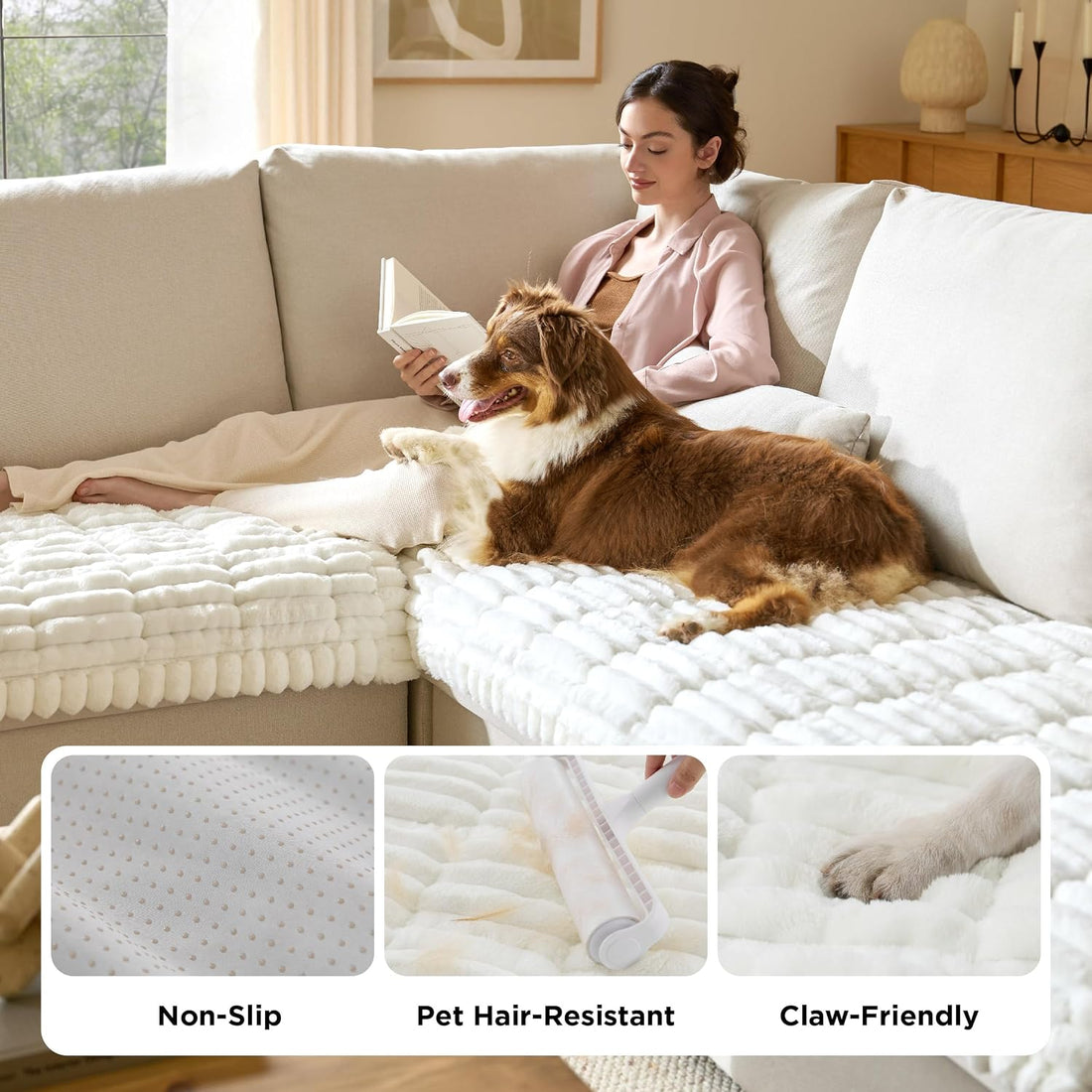 Bedsure Comfyfleece® Couch Covers for Dogs