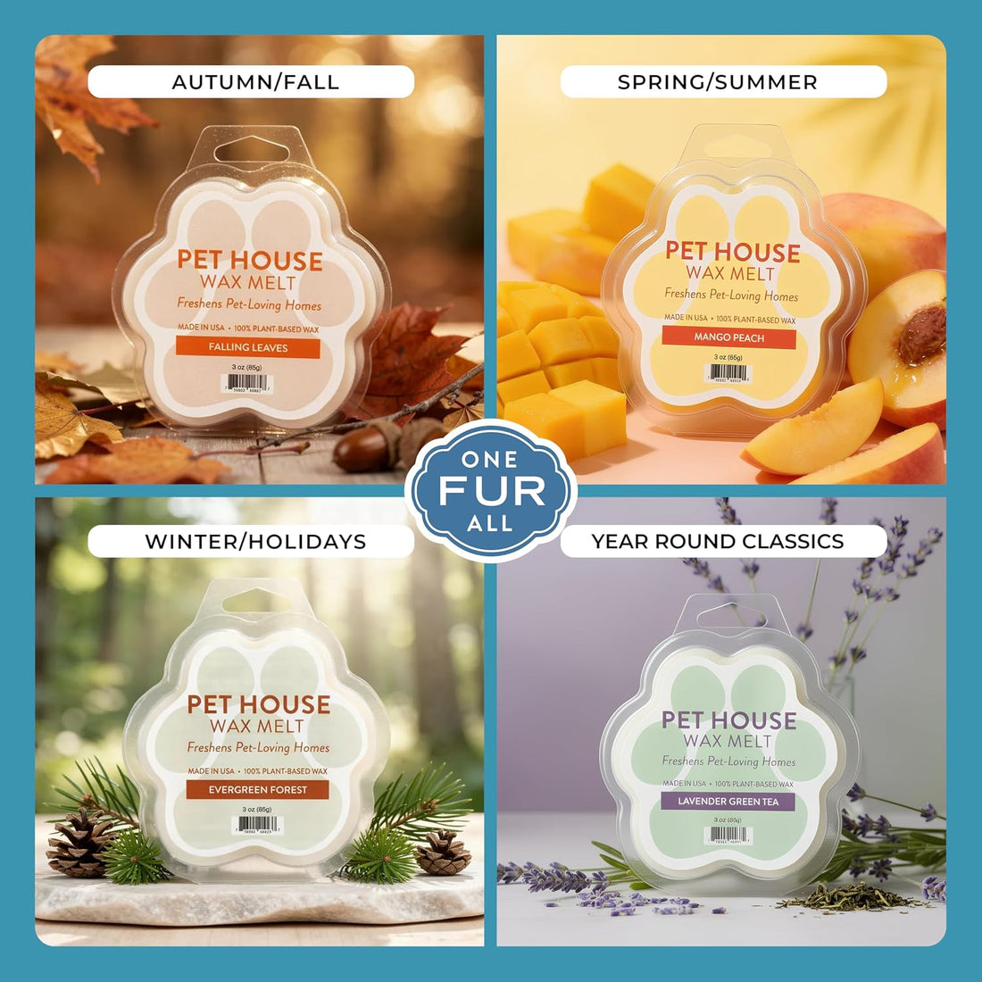 Bamboo Watermint & Mediterranean Sea Wax Melts Plant-Based Wax, 2 Pack