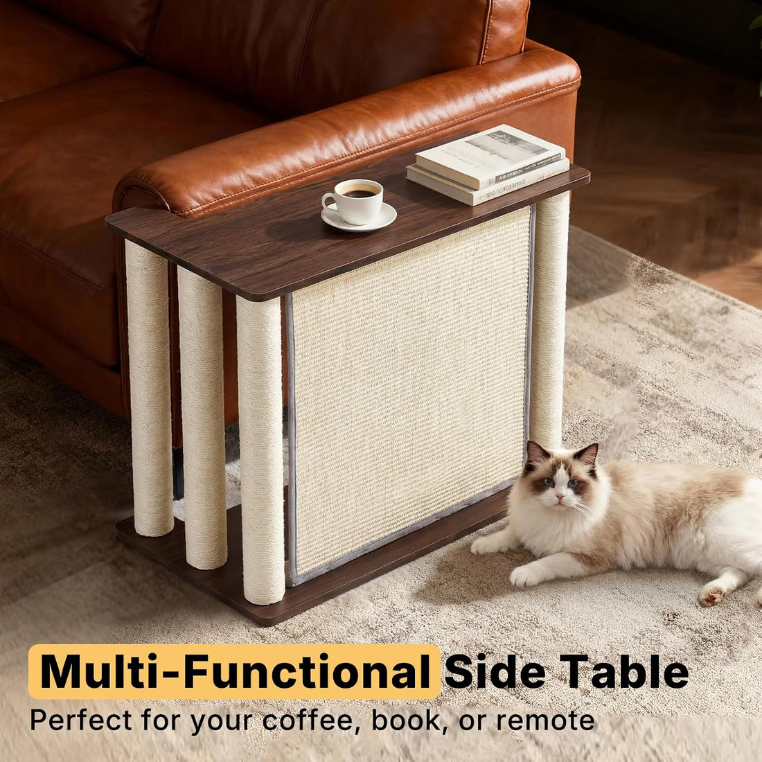 Veehoo Cat Scratcher Side Table for Couch, Sofa Protector End Table